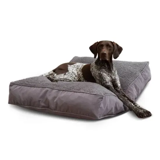 Kensington Garden Buster Deluxe Sherpa Rectangle Pillow Dog Bed - Gray image {6}