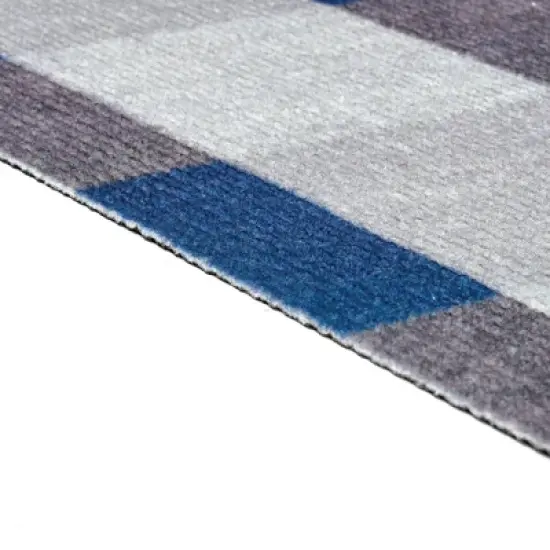 6' x 8' Gingham Outdoor Rug Blue/White - Foss Floors image {3}