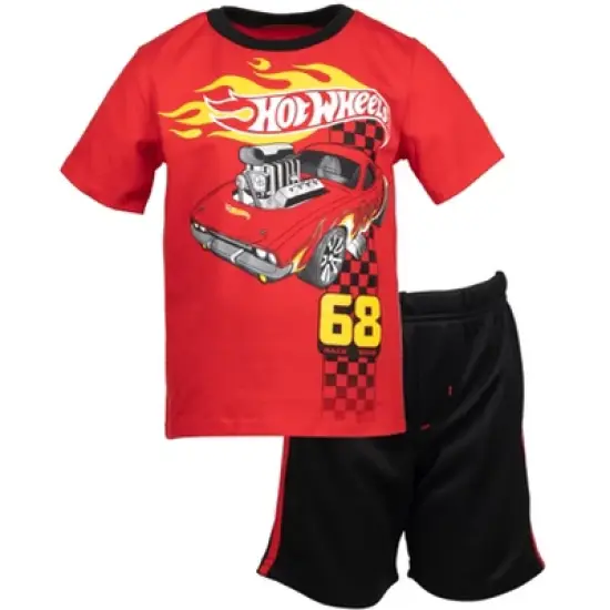 Hot Wheels Graphic T-Shirt Mesh Shorts Outfit Set Toddler image {8}