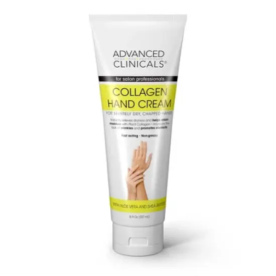 Advanced Clinicals Collagen Hand Cream. Skin Care Moisturizer Lotion For Dry, Cracked Skin. 8 Fl Oz image {2}