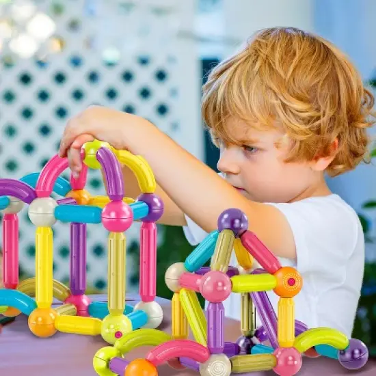 Contixo ST2 -Kids Toy Magnetic Stix Stick -68 PCS 3D Building Blocks STEM Construction image {2}