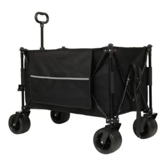 FURNIinspire Outdoor Serving Carts Collapsible Foldable Extended Wagon 480lbs Capacity Heavy Duty Folding Utility Cart, Black, 37.4"*23.03"*38.98" image {5}