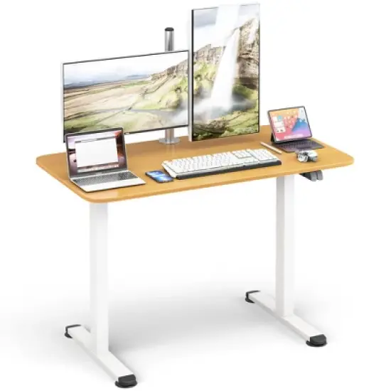 Tangkula Electric Standing Desk Adjustable Stand up Computer Desk Anti-collision image {7}