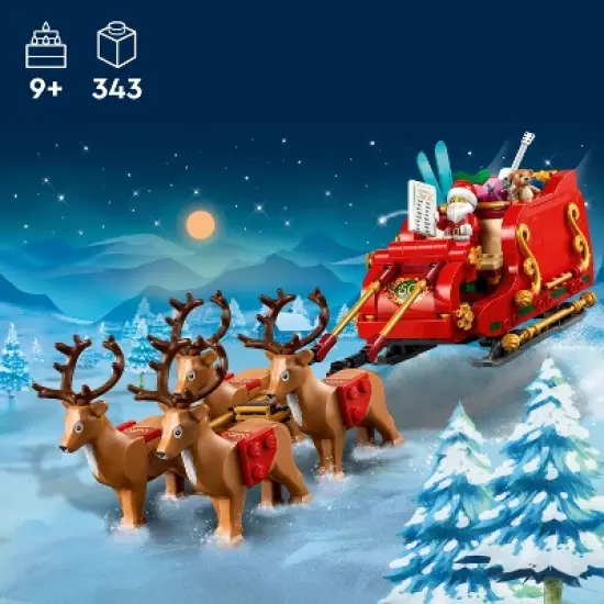 LEGO Santa's Sleigh Christmas Toy Set with Reindeer & Santa Figurine 40499 image {1}