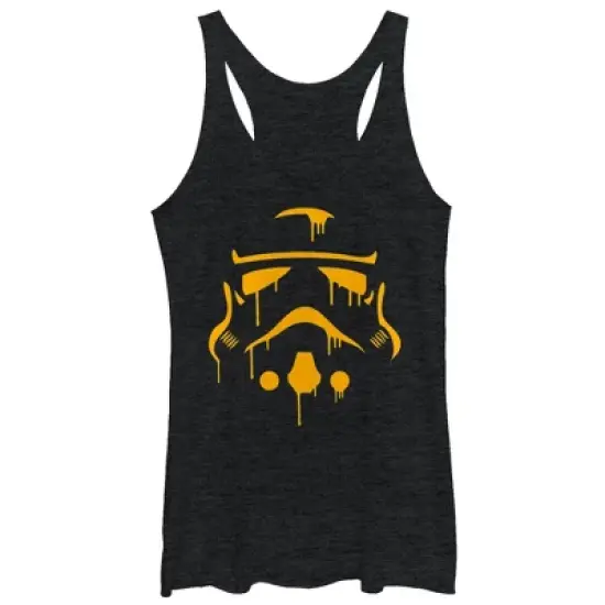 Women's Star Wars Halloween Dripping Stormtrooper Helmet Racerback Tank Top image {2}
