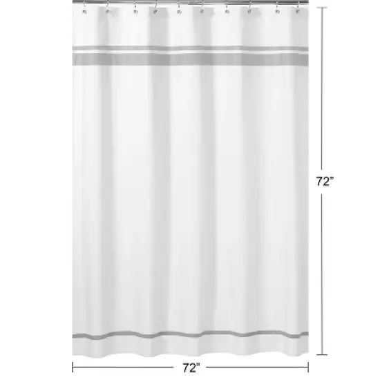 Sweet Jojo Designs Shower Curtain 72in.x72in. Hotel White and Gray image {4}