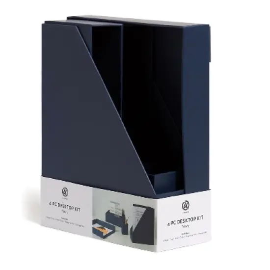 U Brands Paperboard Desk Organization Set Solid Navy (3631U00-02) image {2}