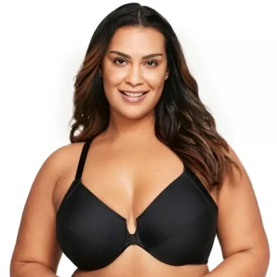 Glamorise Womens Front-Closure Smoothing WonderWire Underwire Bra 1247 Black image {5}