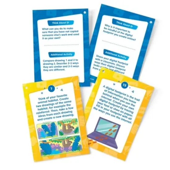 Hand2Mind Hands-On Digital Citizenship Beginner Task Cards: Educational Prop for K-2, Includes 18 Plastic Pieces image {2}