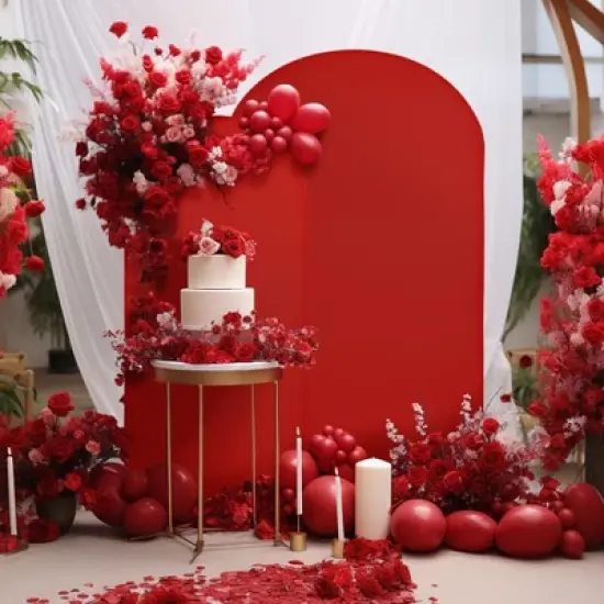 Wedding Arch Cover, Set of 3 6 + 6.6 + 7.2 ft Doublesid Spandex Wedding Arch Fabric Set with Zip image {10}