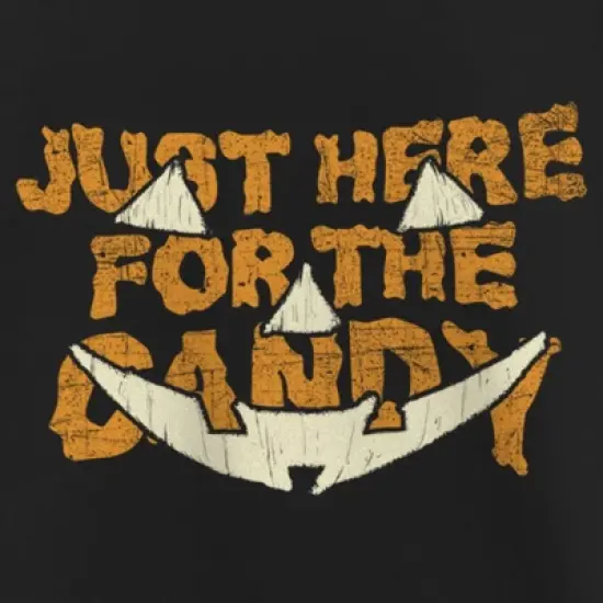 Girl's Lost Gods Halloween Just Here for the Candy Jack-O'-Lantern T-Shirt image {1}