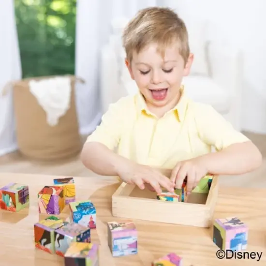 Melissa & Doug Disney Princess Wooden Toy Cube Puzzle Blocks: Educational Memory Skills, Fantasy Theme, 16 Pieces image {6}