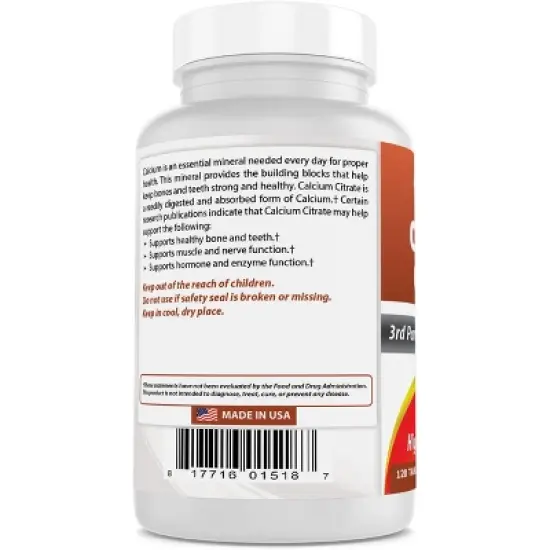 Calcium Citrate with Vitamin D3 120 Tablets image {3}