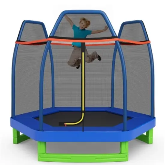 Costway 7FT Kids Trampoline Outdoor Indoor Recreational Bounce Jumper ASTM Approved image {10}