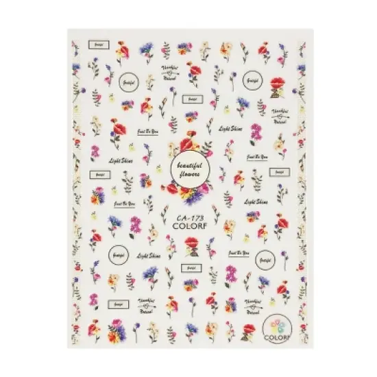 Wrapables 3 Sheets Lavender Blossoms Floral Nail Art Lavender Blossoms Floral Nail Stickers image {4}