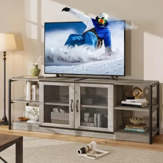 53.5'' Buffet Cabinet with Storage, 36'' Tall Wood Rustic Sideboard with 3 Drawer, Reversible Wine Rack and Adjustable Shelf image {9}