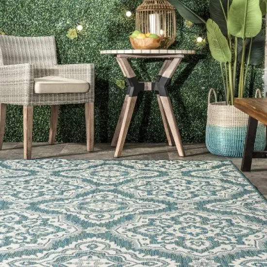 nuLOOM Arna Floral Indoor and Outdoor Area Rug image {7}