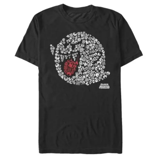 Men's Nintendo Super Mario Boo Ghost Mosaic T-Shirt image {3}