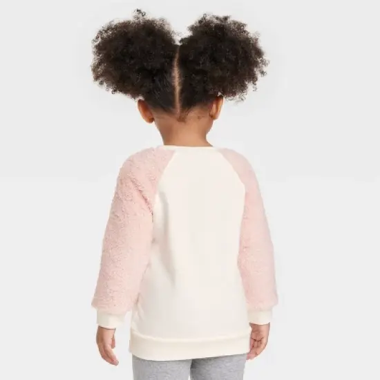 Toddler Girls' Minnie Mouse Solid Pullover Sweatshirt - Pink image {1}