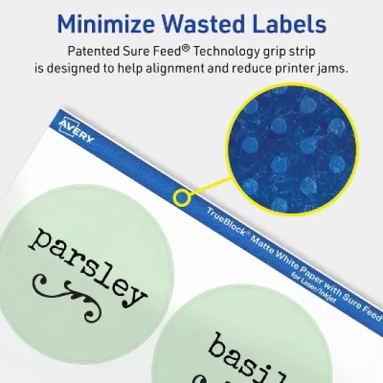 Avery TrueBlock Matte White Paper Labels,  2-1/2" diameter Round image {3}