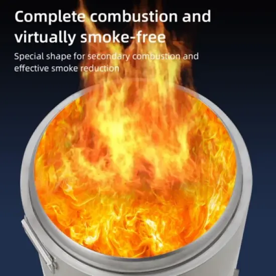 Smokeless Fire Pit with Removable Ash Pan, Fire Poker Included - Compact Design image {4}