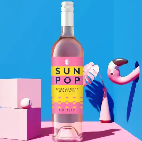 SunPop Strawberry Moscato Wine - 750ml Bottle image {1}