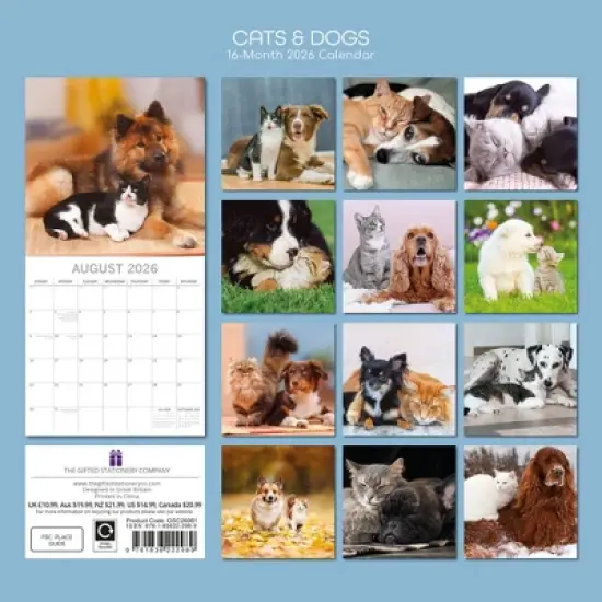 2026 Square Wall Calendar, Cats & Kittens, 16-Month Animals Theme with 180 Reminder Stickers (12x12 In) image {3}
