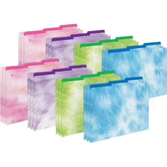Barker Creek Tie-Dye and Ombre 14pt Letter-Size File Folders Multi-Design Set 24 per Set: Paper, Top Tab, 50 Sheet Capacity image {5}