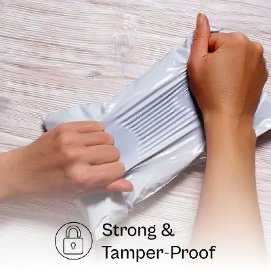 PSBM 1000 9" x 12" 2.5 Mil White Poly Mailers Self Seal for Shipping Small Items image {6}