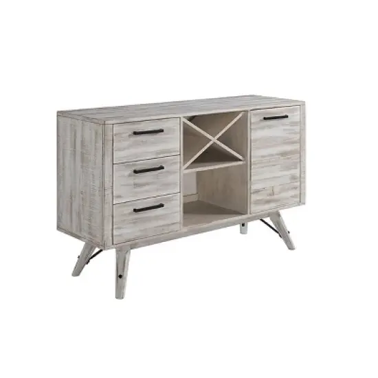 Modern Rustic Server Weathered White - Intercon image {1}