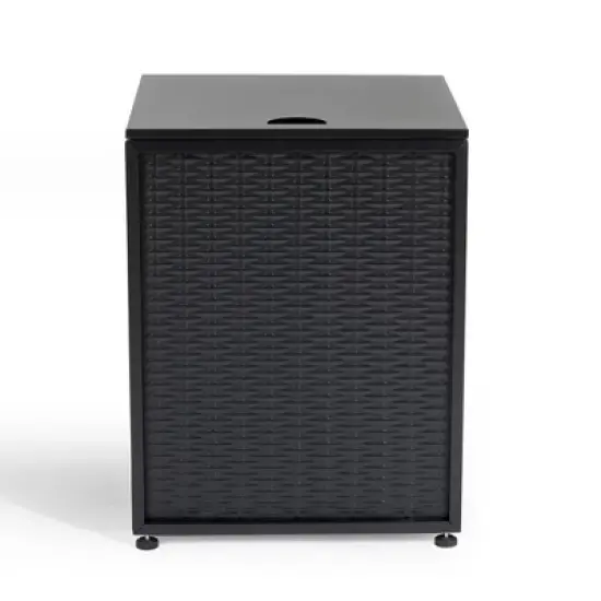 Woven Rattan Style Propane Tank Cover, Outdoor Table & Decorative Stand image {9}