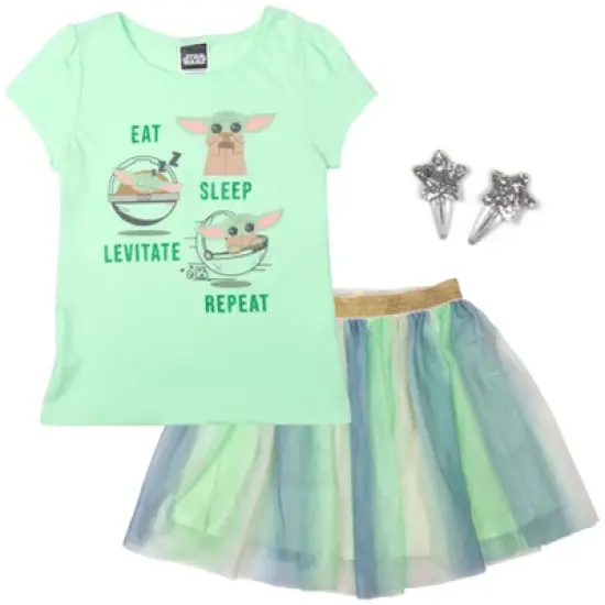Star Wars The Child Girls T-Shirt and Tulle Skirt 4 Piece Outfit Set Toddler image {9}