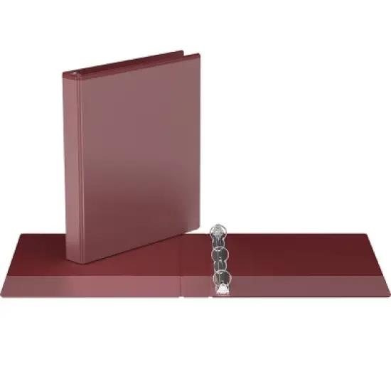 1" Premium Round Ring Binder 6pk Customizable View Burgundy - Easyview image {1}