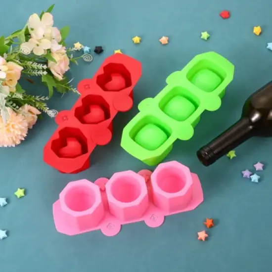Unique Bargains Silicone Heart-Shaped Reusable Ice Cube Tray 2 Pcs image {4}