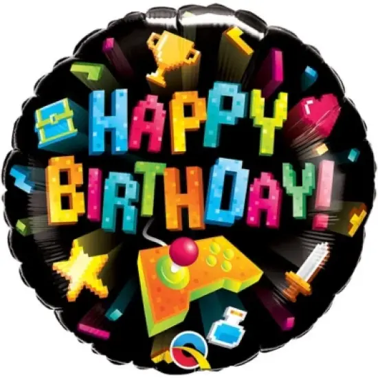 Loonballoon 18 inch BIRTHDAY GAMING baloon (2 pcs) image {1}