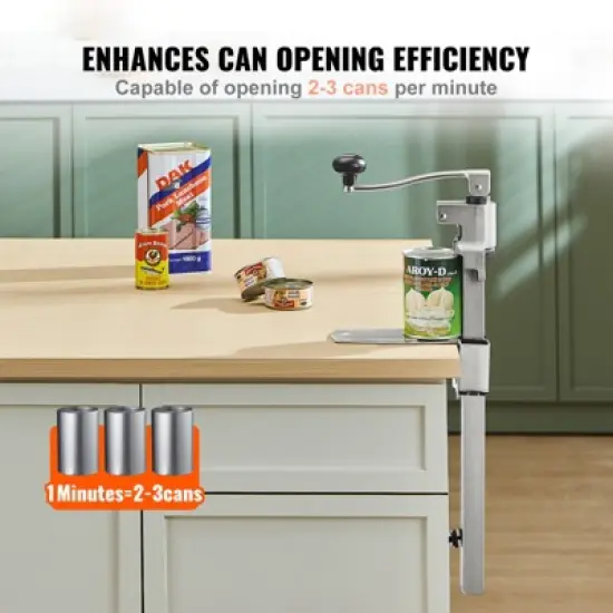 VEVOR Manual Can Opener, Sturdy Tabletop Can Opener for Big Cans, Durable with Stand, Height-Adjustable Professional Jar Opener image {2}