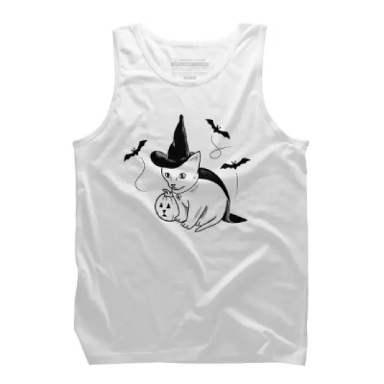 Men's Design By Humans Halloween cat, cute kitten, happy halloween By SPOODEMOON Tank Top image {2}