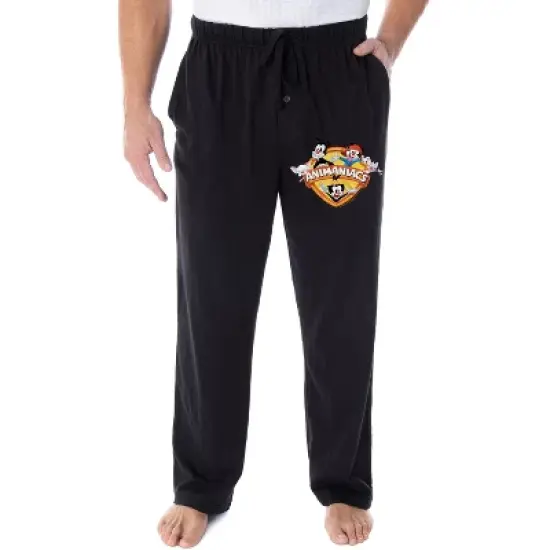 Animaniacs Men's Wakko Yakko Dot Pinky And The Brain Loungewear Pajama Pants Black image {3}