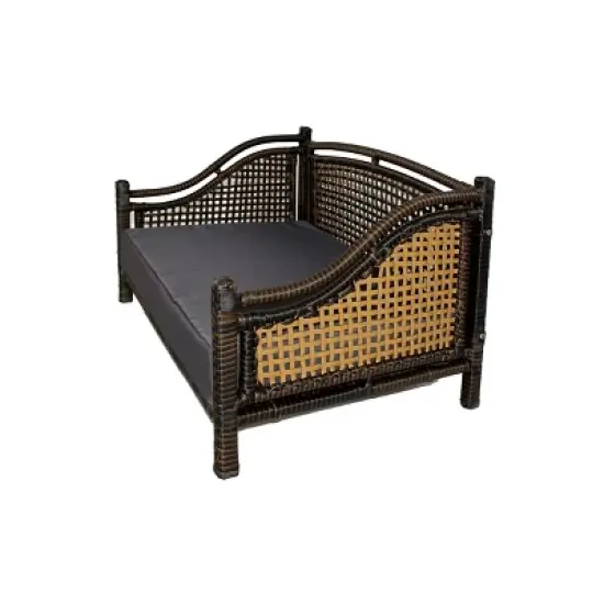 Iconic Pet Beds for Dogs and Cats - Rattan Maharaja Bed - Brown image {2}