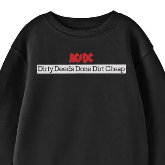 ACDC "Dirty Deeds Done Dirt Cheap" Youth Black Crew Neck Sweatshirt image {1}