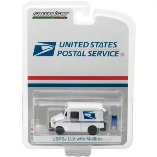 "United States Postal Service" (USPS) Long Life Postal Mail Delivery (LLV) & Mailbox Accessory 1/64 Diecast Model Greenlight image {2}