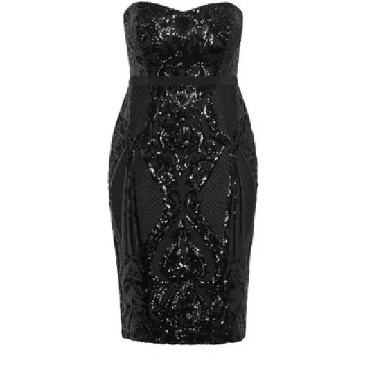 Women's Plus Size Sequin Sofia Dress - black | CITY CHIC image {2}