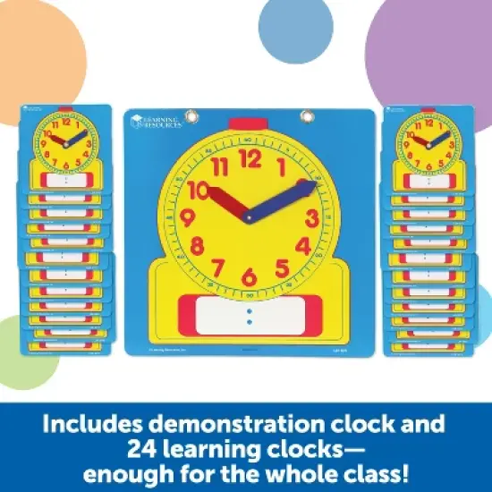 Learning Resources Write On/Wipe Clocks Classroom Set image {2}