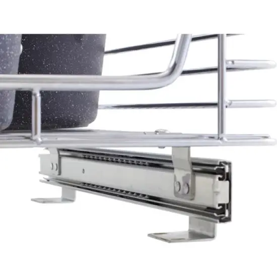 Glidez Multipurpose Chrome-Plated Steel Pull-Out/Slide-Out Storage Organizer for Under Cabinet Use - Chrome image {7}