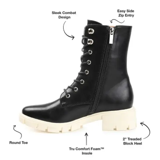 Journee Collection Womens Madelynn Tru Comfort Foam Lace Up Block Heel Booties image {7}