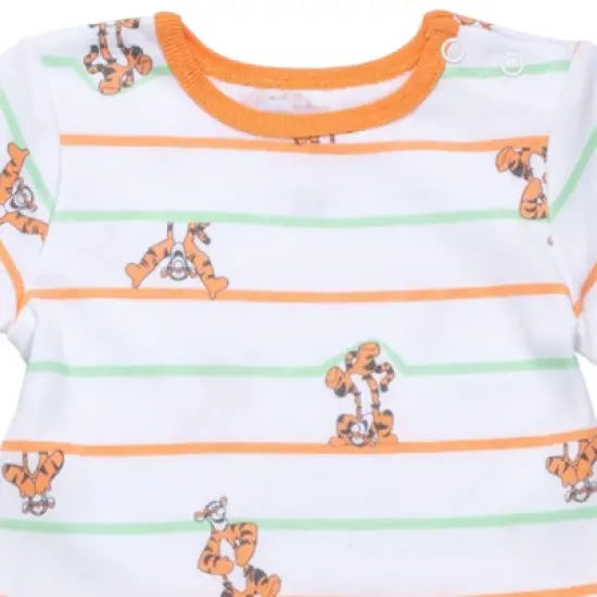 Disney Tigger Winnie the Pooh Baby French Terry Short Overalls T-Shirt and Hat 3 Piece Outfit Set Newborn to Infant image {7}