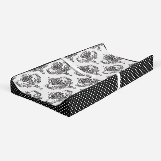 Bacati - Classic Damask White/Black changing Pad Cover image {2}