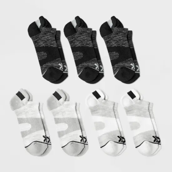 Women's 6+1 Bonus Pack Active Accents Tab No Show Socks - All In Motion&trade; Black/Gray 4-10 image {3}