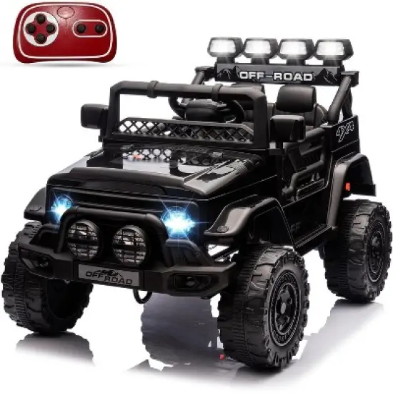 Kids RC Electric Truck, Battery Operated Vehicle with Remote Control, Spring Suspension, LED Lights, Bluetooth, 3 Speed Gears, Parent Remote Control image {8}