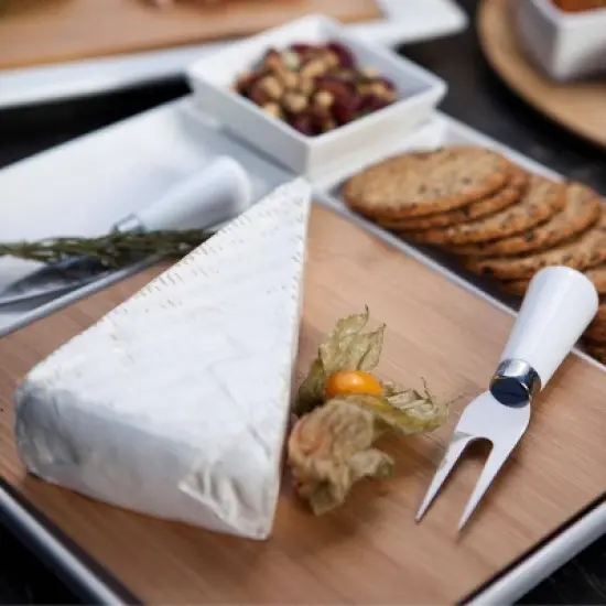 NFL Los Angeles Chargers Bamboo Peninsula Cutting Board Serving Tray with Cheese Tools image {2}